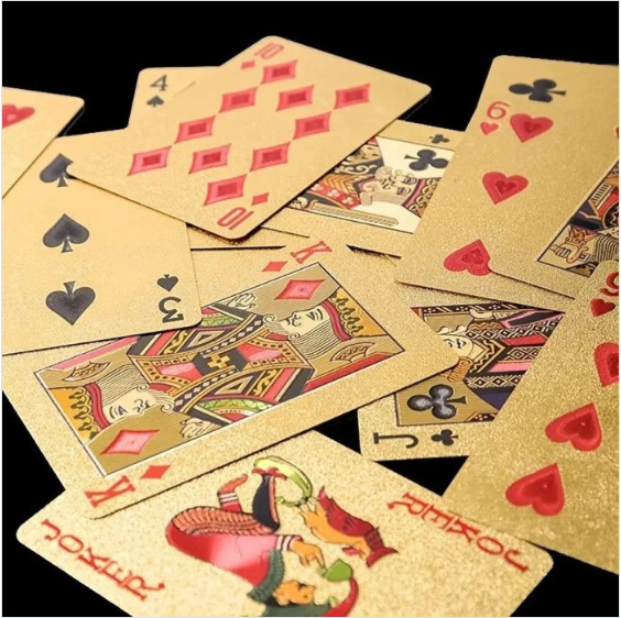 Picture of 💫 Waterproof Golden Aluminum Playing Cards – Durable Luxury Deck for Card Games