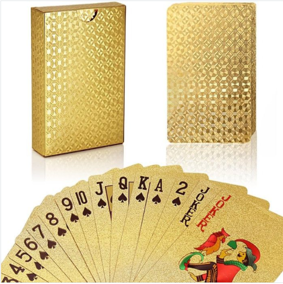 Picture of 💫 Waterproof Golden Aluminum Playing Cards – Durable Luxury Deck for Card Games