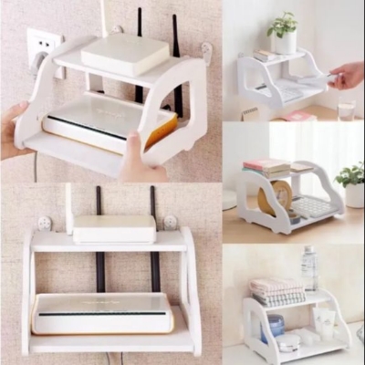 Picture of 📶 2-Layer High-Quality WiFi Router Stand | Wall-Mounted Shelf