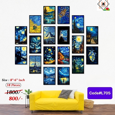 Picture of 18 Pcs Decorative Wallmate Set – Elegant Wall Art Combo for Home & Office