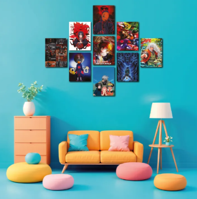 Picture of 🎨 9-Pcs Anime Combo Wall Poster Set – Stylish Home Decoration