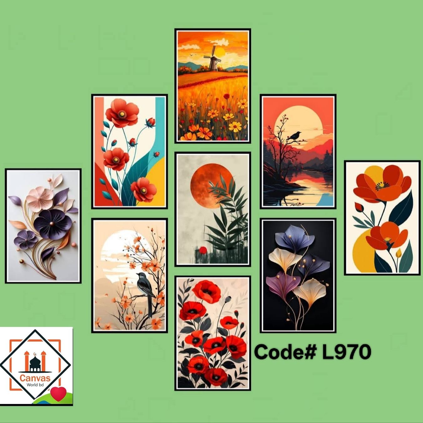 Picture of 9-Pcs Premium Wallmate Combo Set – Stylish & Elegant Home Decor