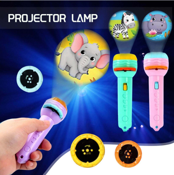 Picture of ✨ Mini Projector Torch – Kids Flashlight Story Book | Educational Light-up Toy | Preschool Fairy Tale Projection Lamp | Baby Sleep Light & Gift