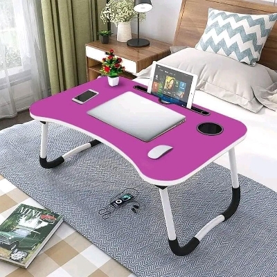 Picture of Folding Laptop Stand Holder Desk with Slot Portable Study Table Foldable Computer Desk Large School Dormitory Bed Table-3