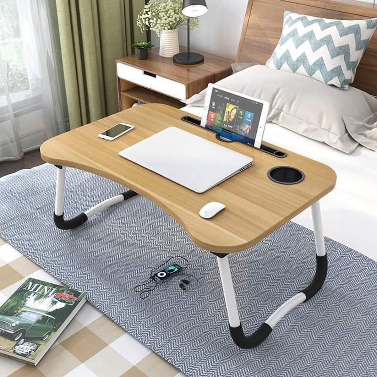 Picture of Folding Laptop Table and baby read writing table wood colour