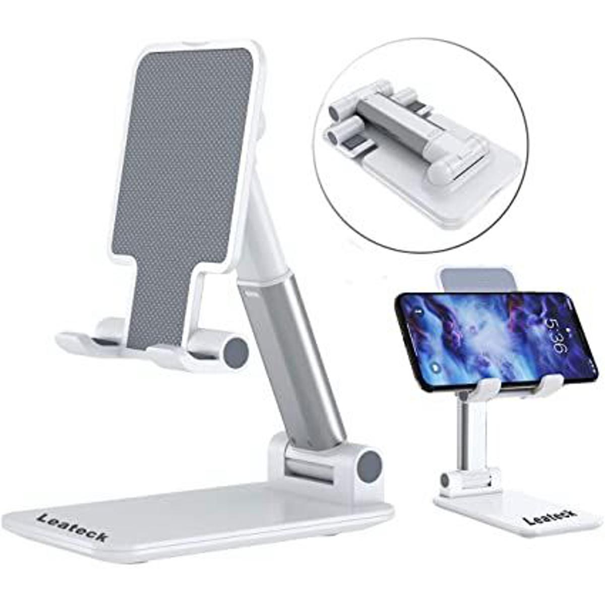 Picture of Foldable Telescopic Mobile Phone Holder Stand Desktop Bracket For Phone And Tablets - White