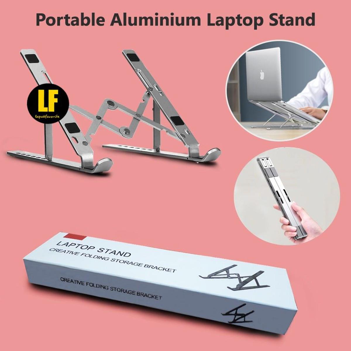 Picture of Laptop Stand Adjustable Aluminum Alloy Foldable Stand for 10-17 inch Tablets Notebook Laptop