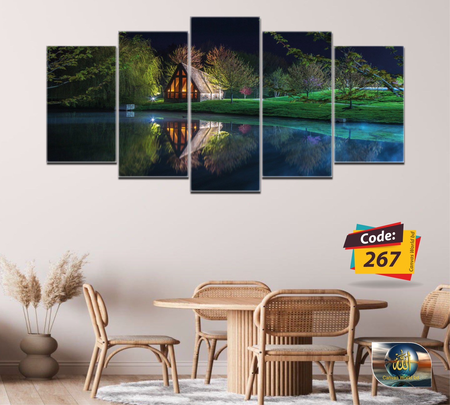 Picture of 5Pcs In 1 Set Wall Canvas Art Ready to Hang for Living Room or Bedroom Home Decoration On Wall Canvas Painting Wall - Wall Decoration