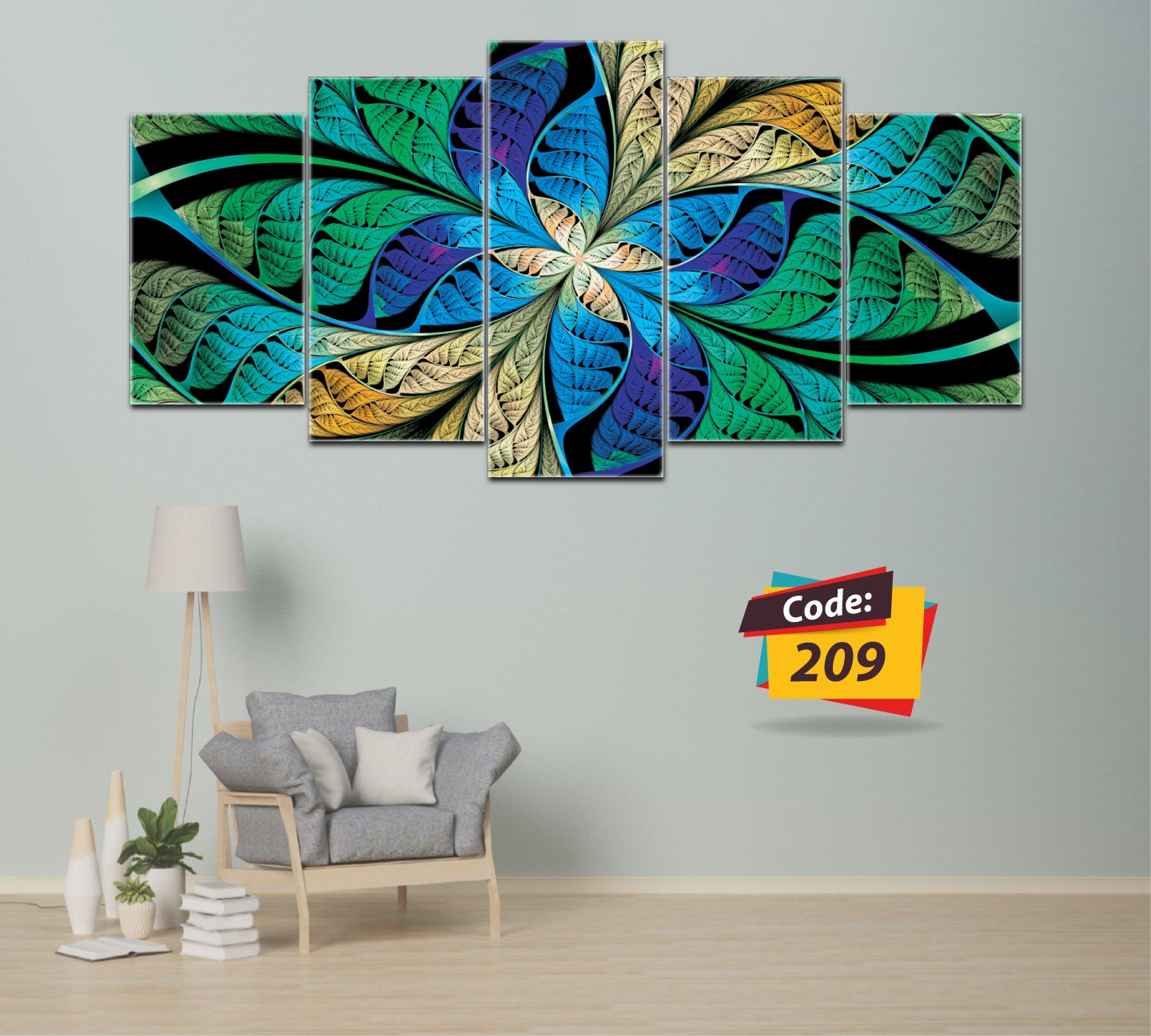 Picture of 5Pcs In 1 Set Wall Canvas Art Ready to Hang for Living Room or Bedroom Home Decoration On Wall Canvas Painting Wall