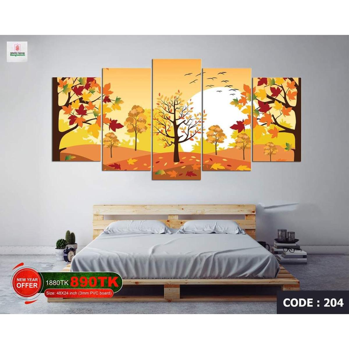 Picture of 5Pcs In 1 Set Wall Canvas Art Ready to Hang for Living Room or Bedroom Home Decoration On Wall Canvas Painting Wall