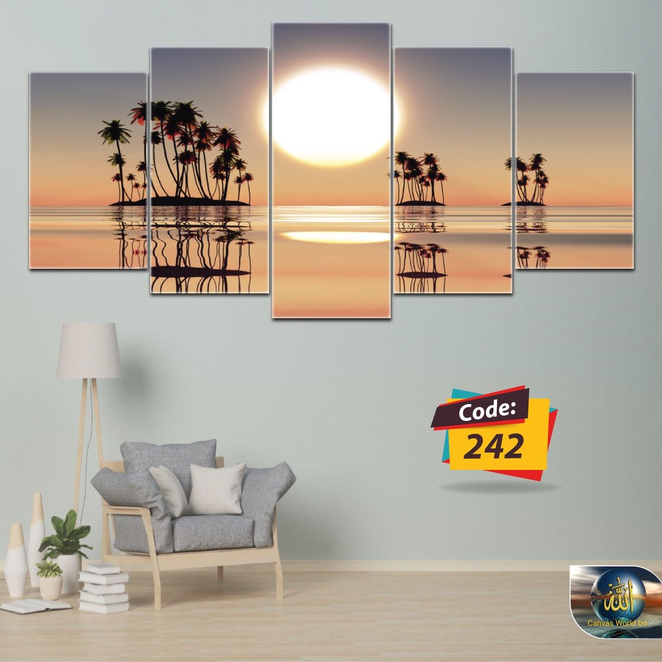 Picture of 5Pcs In 1 Set Wall Canvas Art code# 242
