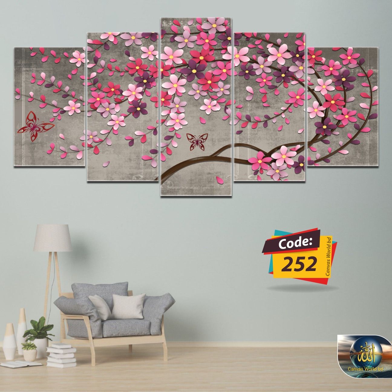 Picture of 5Pcs In 1 Set Wall Canvas Art code# 252