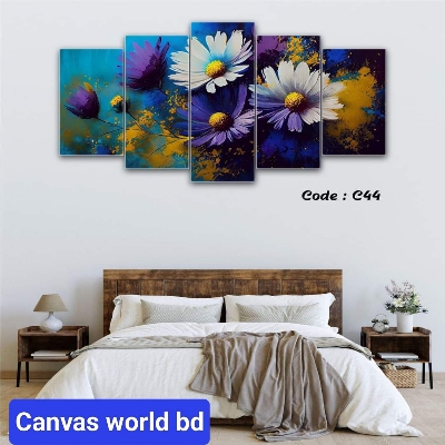 Picture of 5Pcs In 1 Set Palm Tree Sunset Wall Canvas Art Ready to Hang for Living Room or Bedroom Home Decoration On Wall Canvas Painting #Wall - Wall Decoration - #Wall Decoration