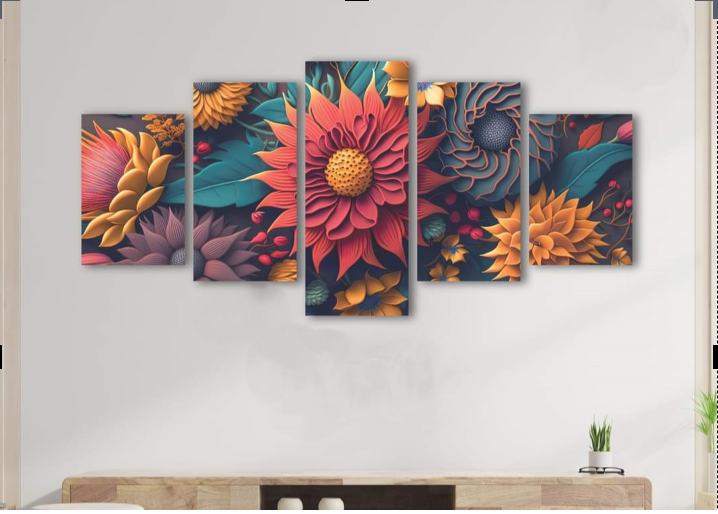 Picture of 5Pcs In 1 Set Wall Canvas Art printing