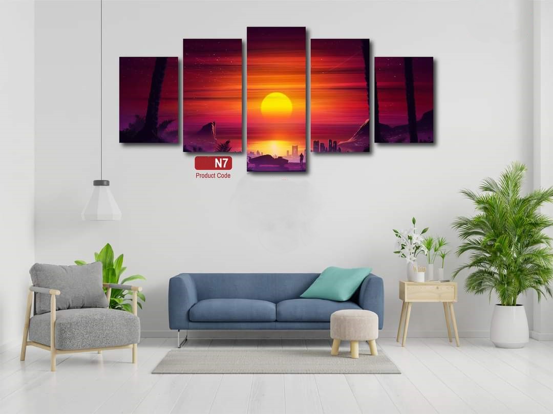Picture of 5Pcs In 1 Set Wall Canvas Art printing