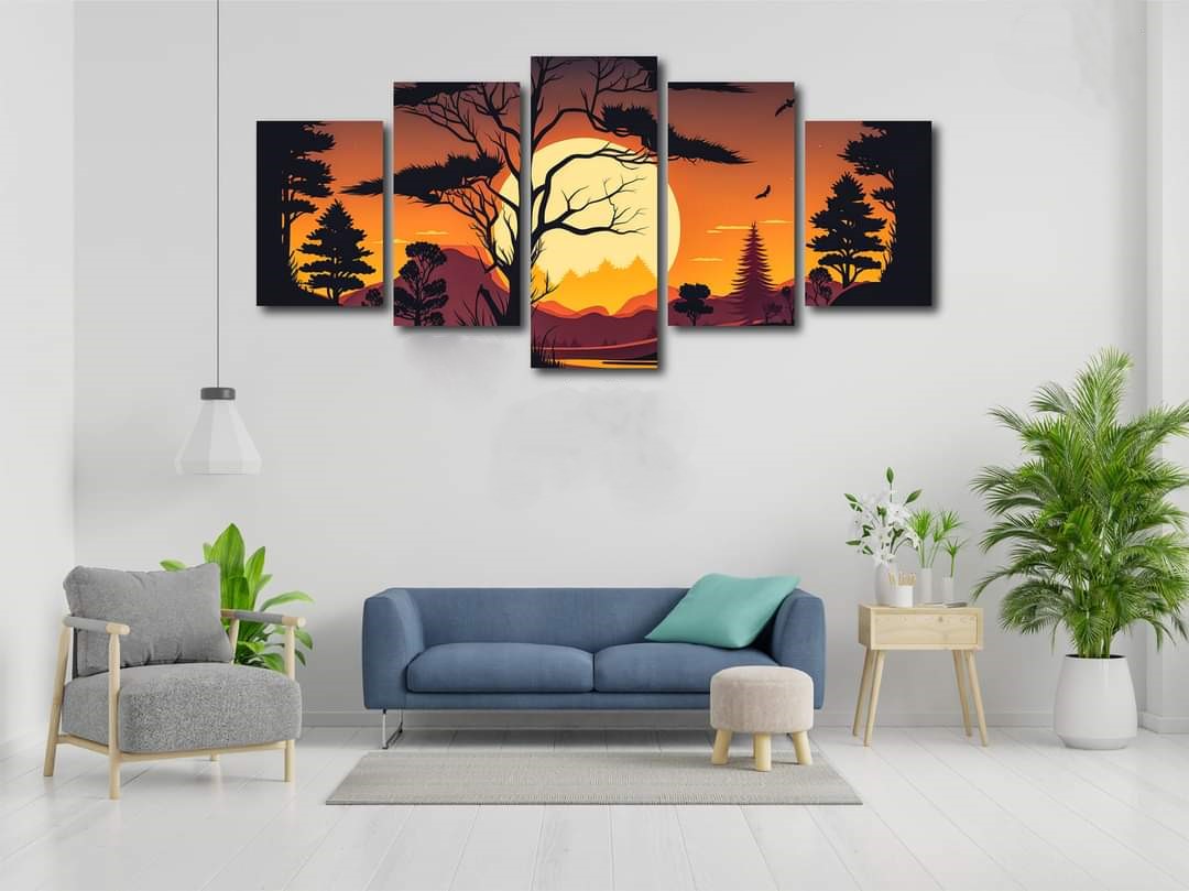 Picture of 5Pcs In 1 Set Wall Canvas Art printing