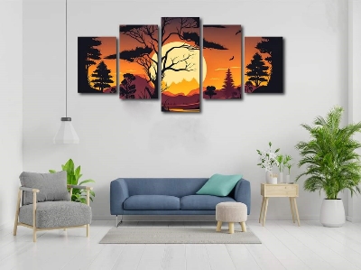 Picture of 5Pcs In 1 Set Wall Canvas Art printing