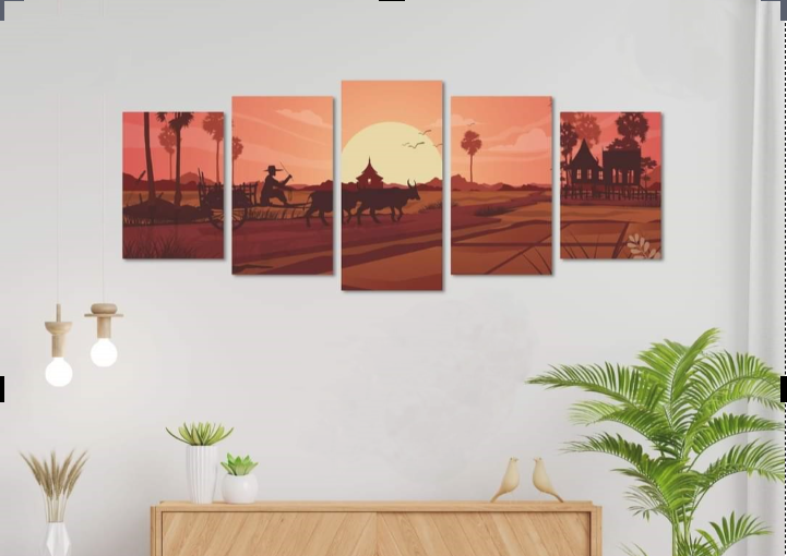 Picture of 5Pcs In 1 Set Wall Canvas Art printing