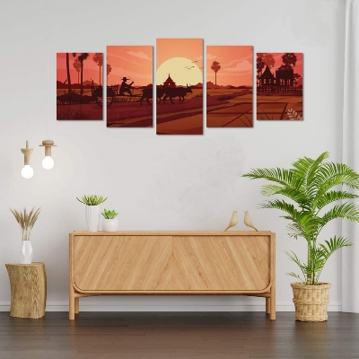 Picture of 5Pcs In 1 Set Wall Canvas Art printing