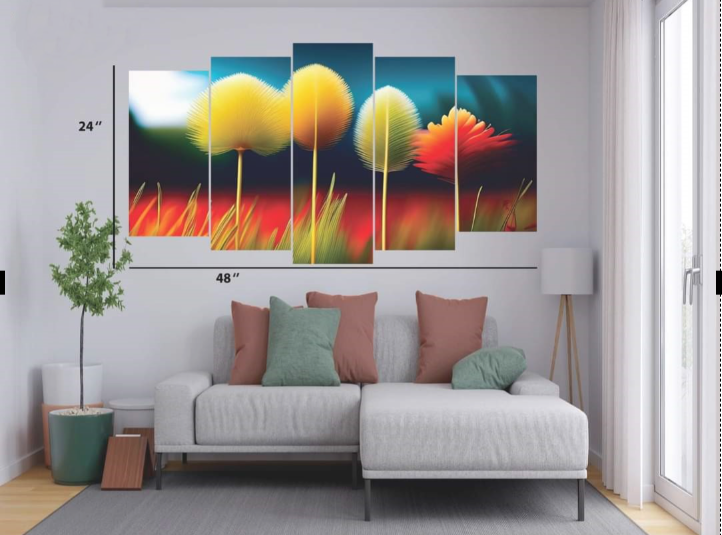 Picture of 5Pcs In 1 Set Wall Canvas Art printing