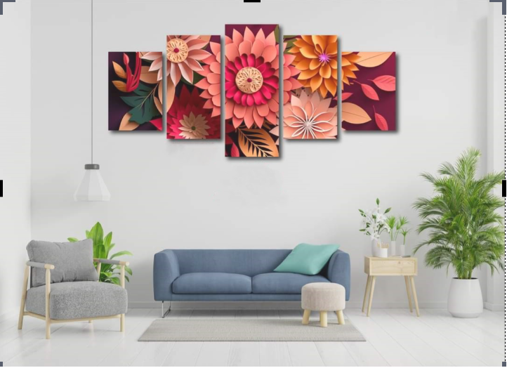 Picture of 5Pcs In 1 Set Wall Canvas Art printing
