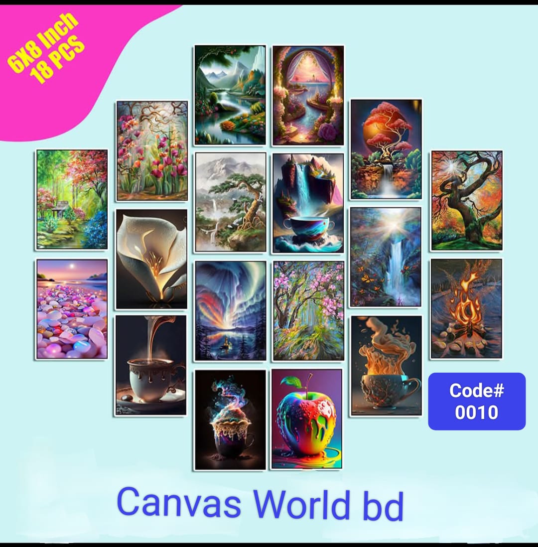 Picture of Wall decoration 18pcs Unique Design wallmate Home Decoration poster on PVC Combo Set