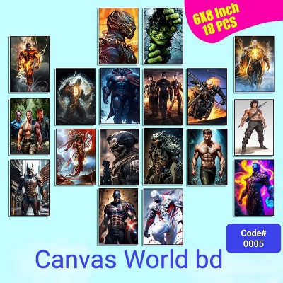 Picture of Wall decoration 18pcs Unique Design wallmate Home Decoration poster on PVC Combo Set