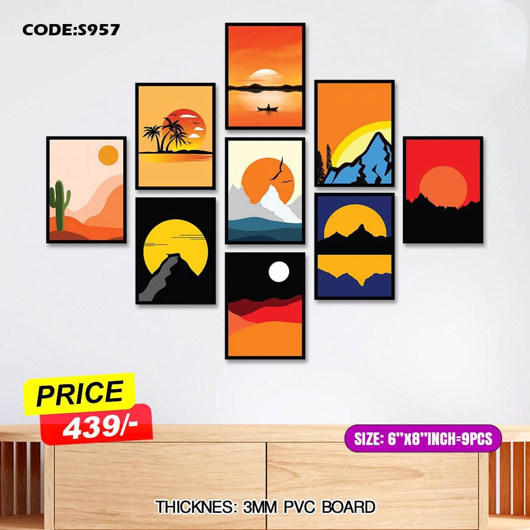 Picture of 9 pcs Most Unique Combo Wallboard set for Home Decoration. Wall Decoration for Home