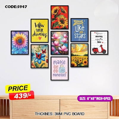 Picture of 9 pcs Most Unique Combo Wallboard set for Home Decoration. Wall Decoration for Home