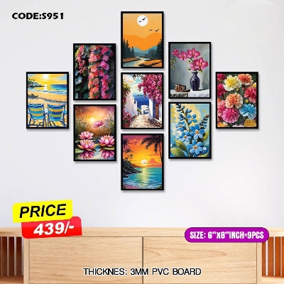 Picture of 9 pcs Most Unique Combo Wallboard set for Home Decoration. Wall Decoration for Home