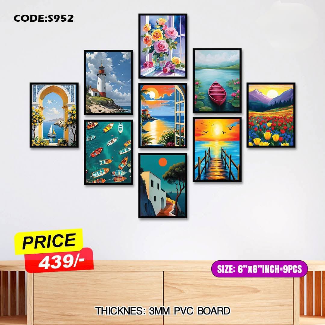 Picture of 9 pcs Most Unique Combo Wallboard set for Home Decoration. Wall Decoration for Home