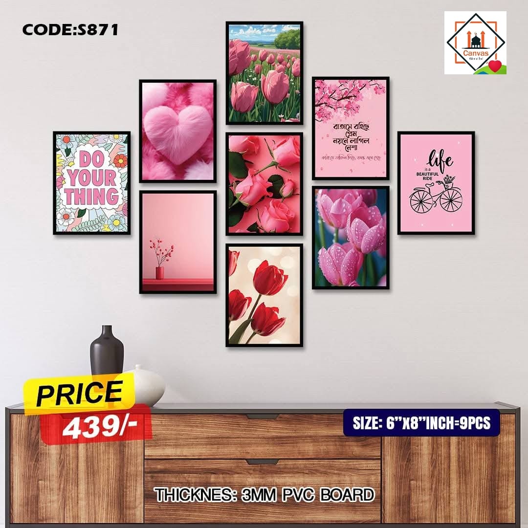 Picture of 9pcs Unique Design Wallmate Combo Set – Perfect for Home & Office Wall Decoration