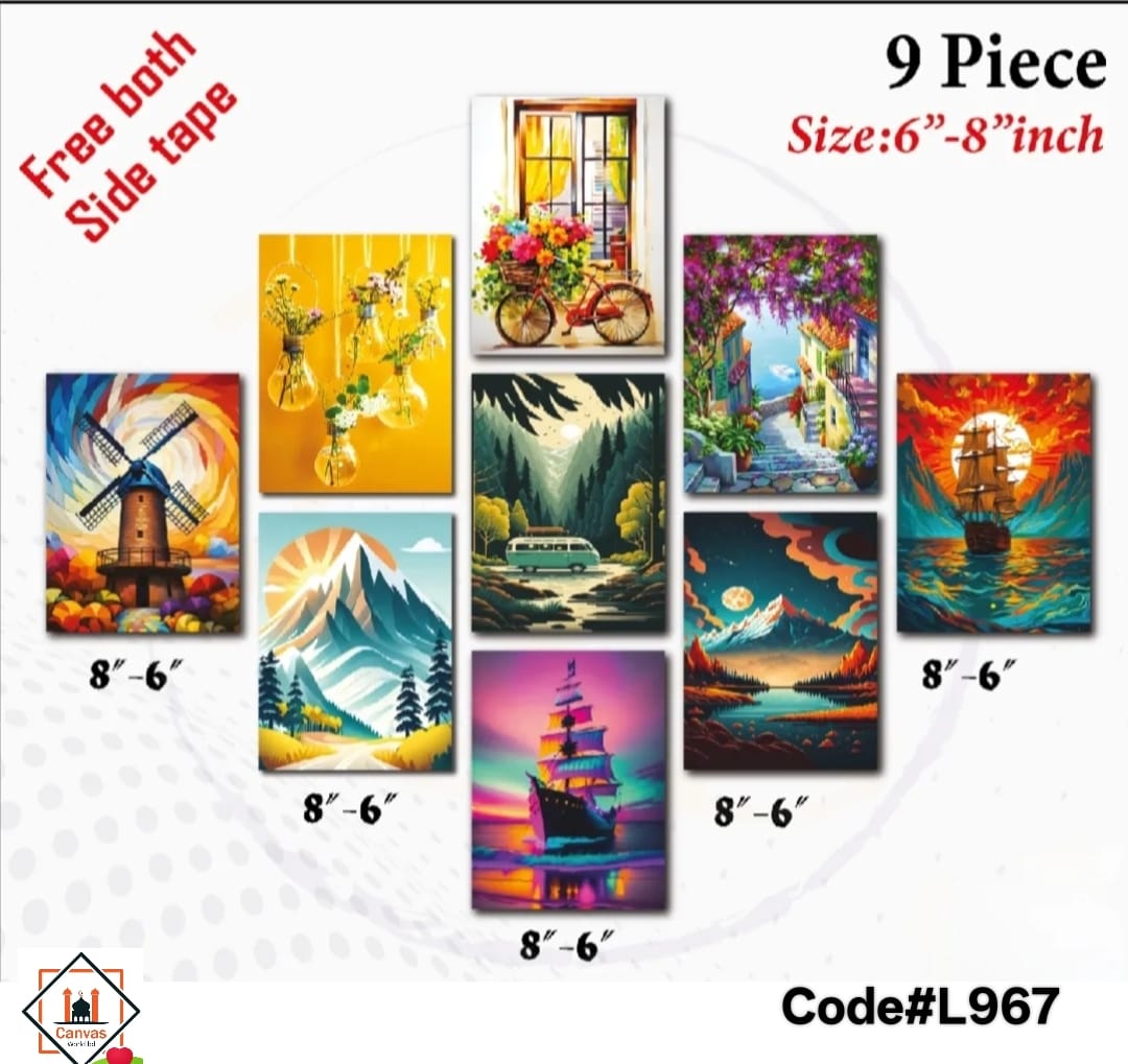 Picture of Premium PVC & HD Sticker Wallmate Set – 9pcs Combo