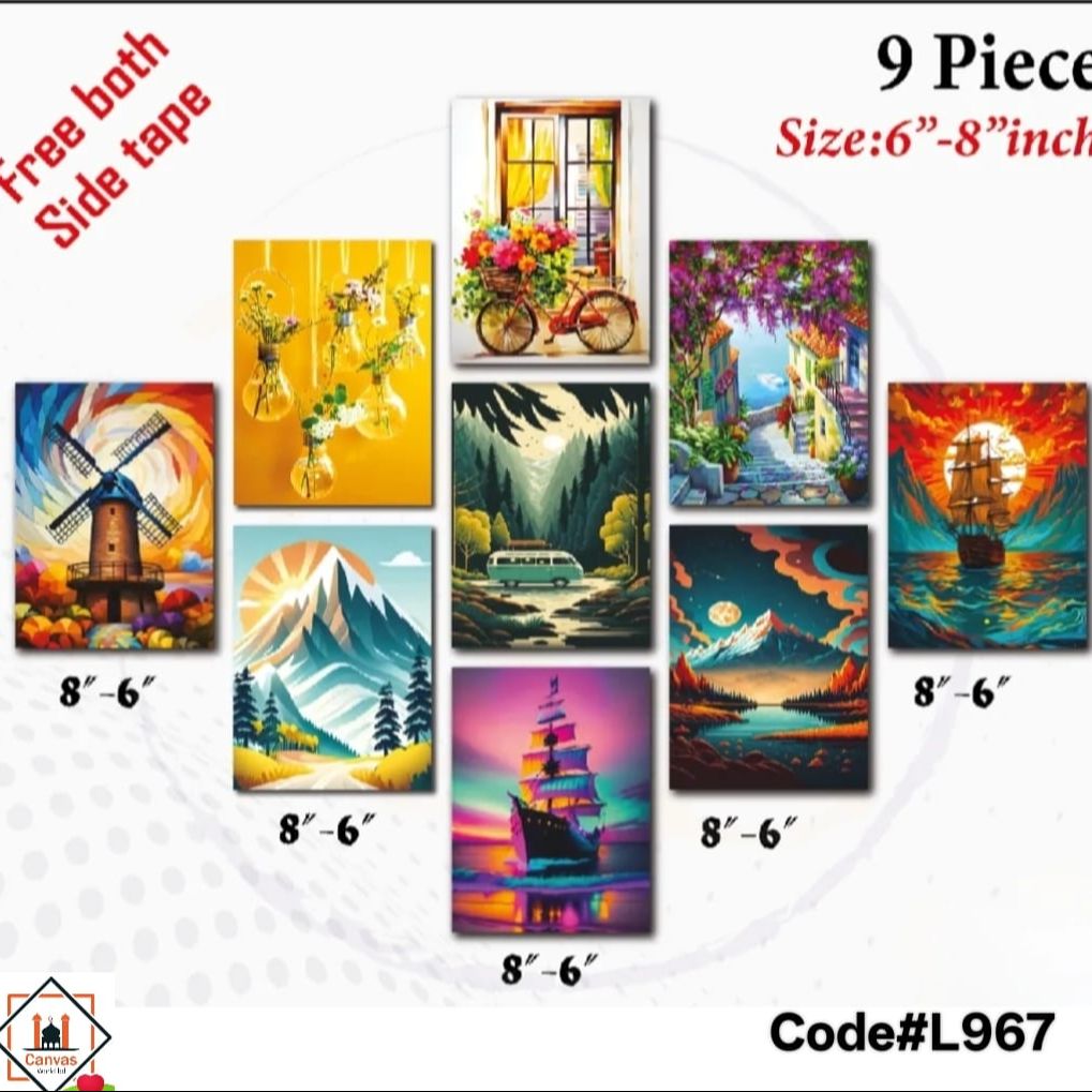 Picture of Premium PVC & HD Sticker Wallmate Set – 9pcs Combo