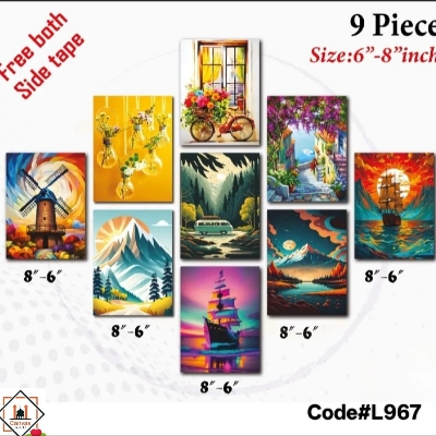 Picture of Premium PVC & HD Sticker Wallmate Set – 9pcs Combo