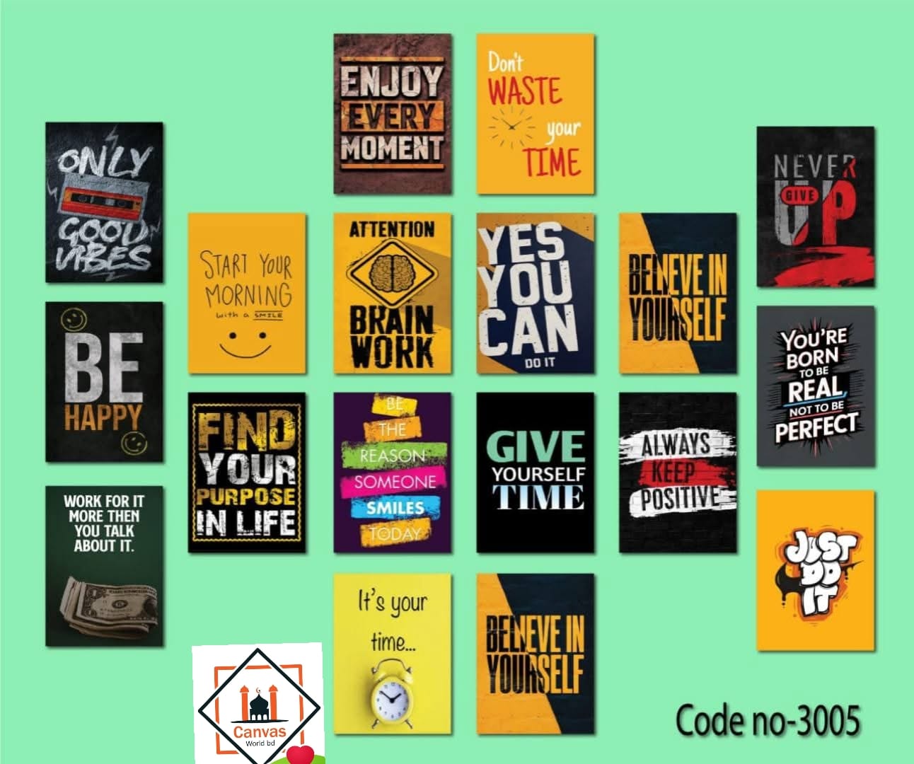 Picture of 18pcs Unique Design Wallmate Combo Set – Perfect for Home & Office Wall Decoration