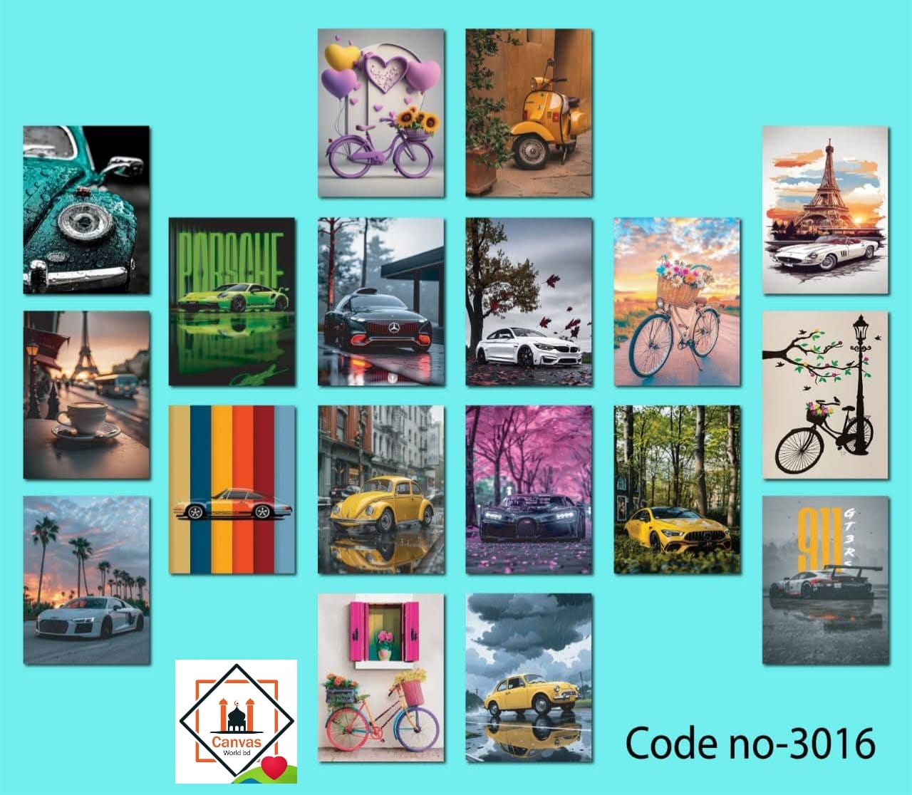 Picture of 18pcs Unique Design Wallmate Combo Set – Perfect for Home & Office Wall Decoration