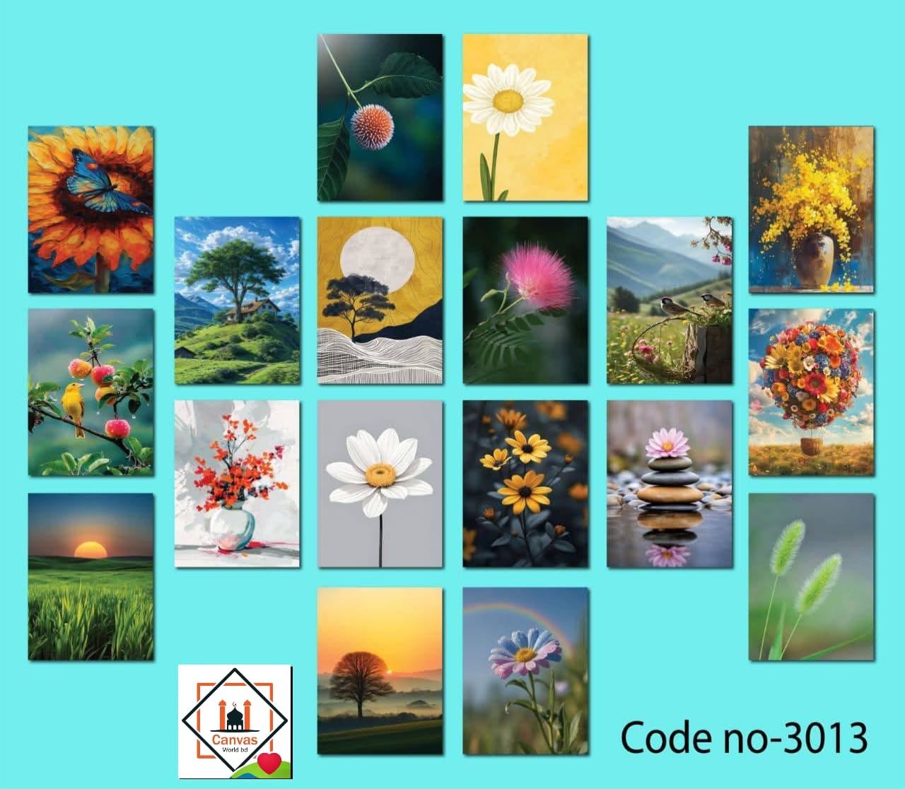 Picture of 18pcs Unique Design Wallmate Combo Set – Perfect for Home & Office Wall Decoration