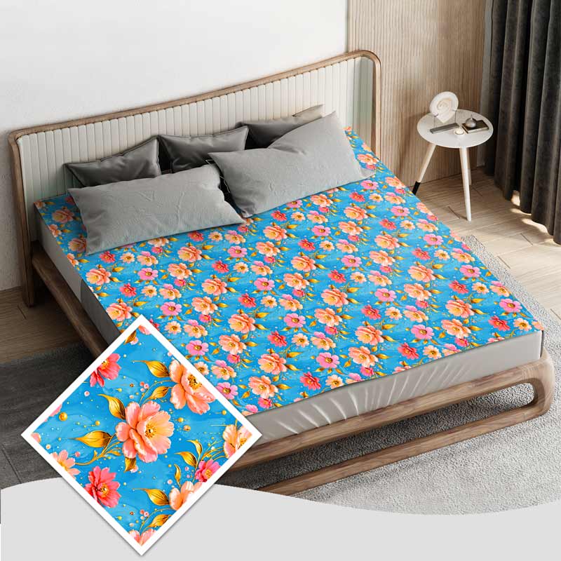 Picture of PVC Bed Cover Sornali Blue (70x83)"
