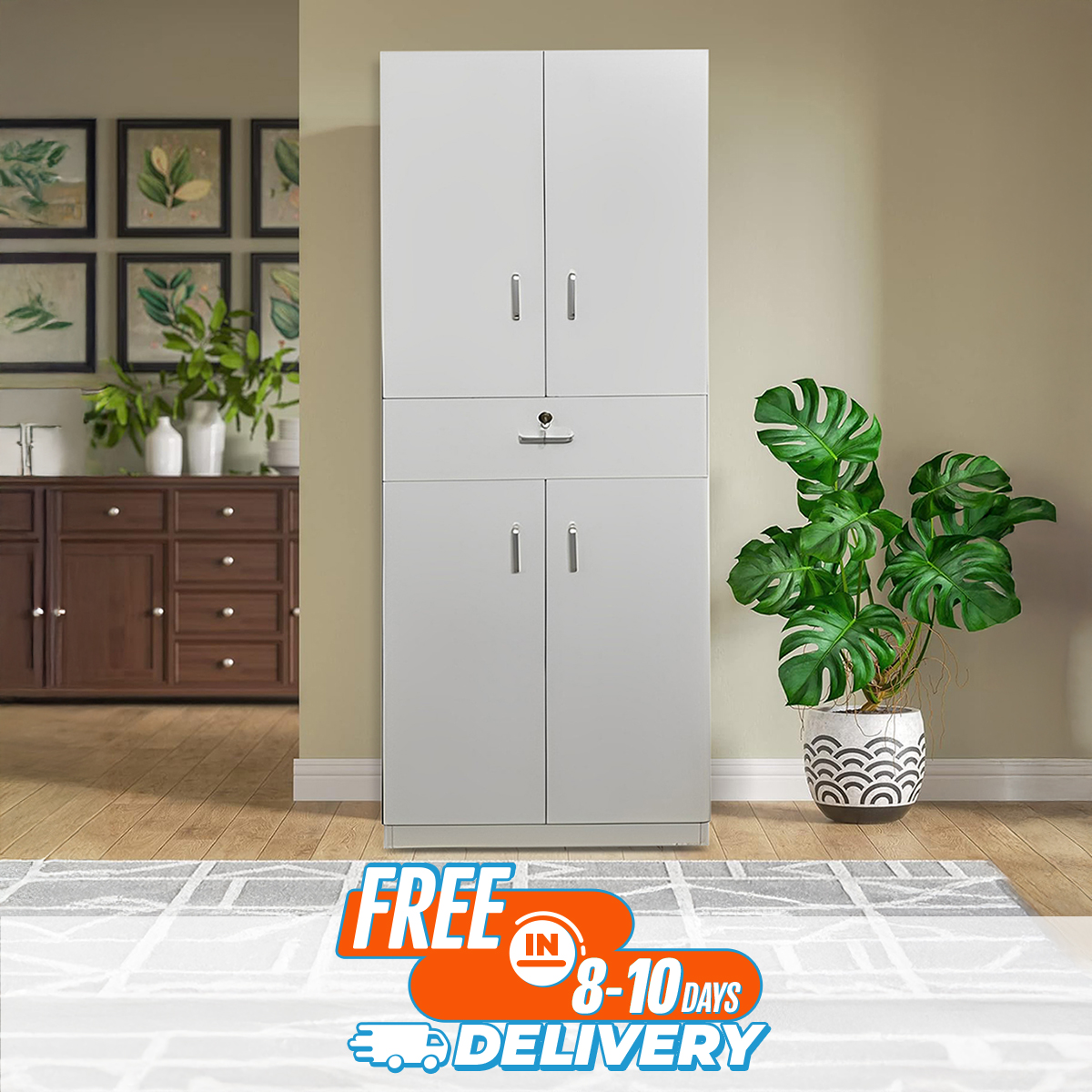 Picture of Furniture Express Unique Design 4 Door Almirah with Locker Drawer/ Bedroom Furniture Wardrobe/ Cloth Storage Cabinet by Best Quality Furniture