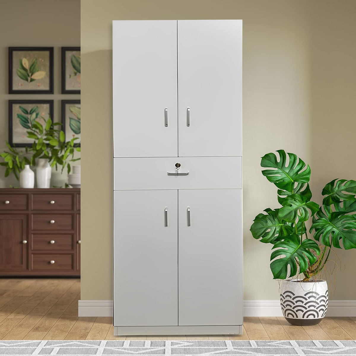 Picture of Furniture Express Unique Design 4 Door Almirah with Locker Drawer/ Bedroom Furniture Wardrobe/ Cloth Storage Cabinet by Best Quality Furniture