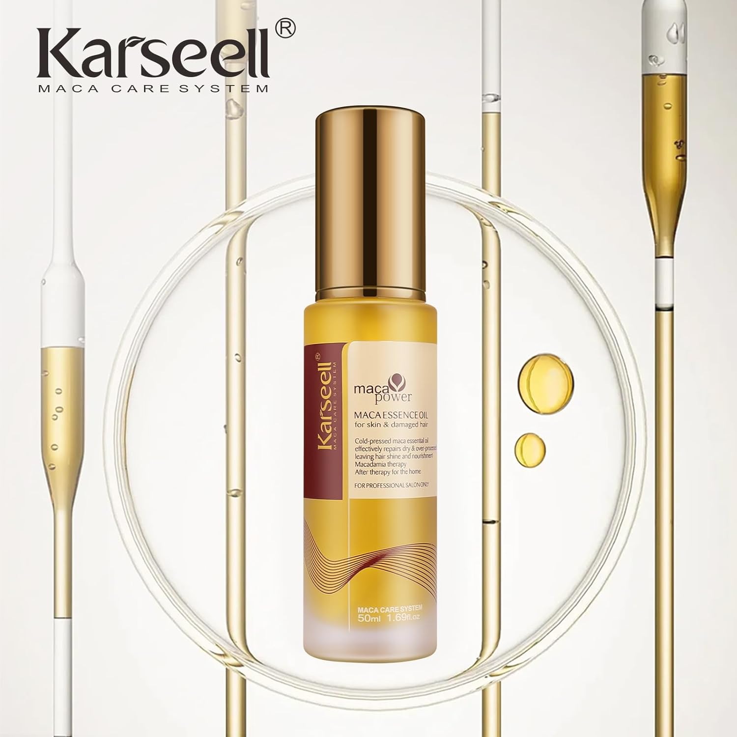 Picture of Karseell Moroccan Argan Oil for Hair Healing Cold Pressed Weightless Argan Oil Hair Serum for Dry Damaged Hair 50ml