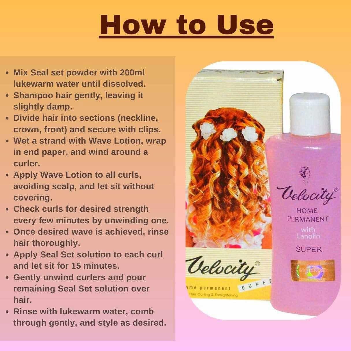 Picture of Velocity Home Permanent for Hair Curling and Straightening-100 ML