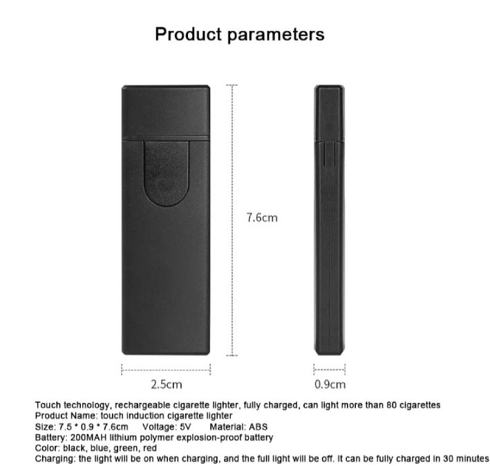 Picture of High Quality USB Rechargeable Touch Induction Lighter with Heating Wire Technology