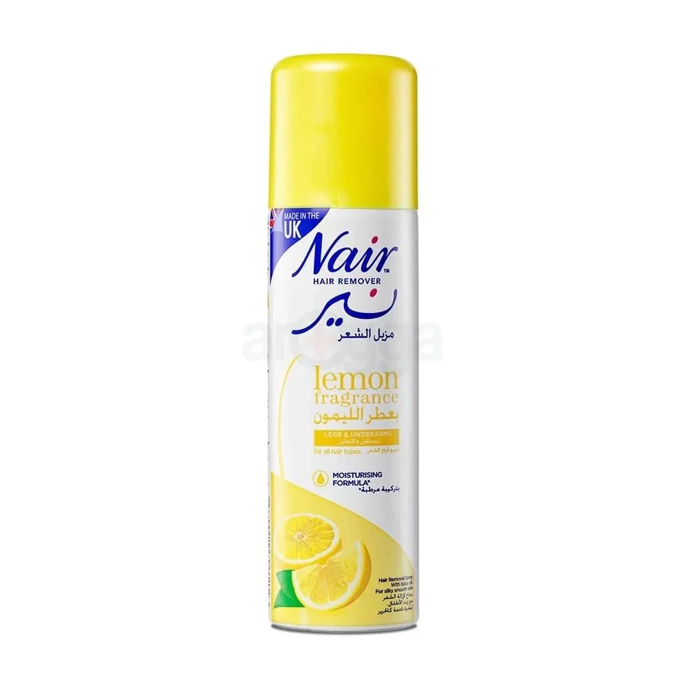 Picture of 200 ml Nair lemon fragrance unwanted Hair removal spray International UK product used for male/ female