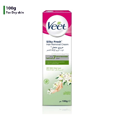 Picture of 100 gm Skin care Veet Silky fresh Hair Remover cream Dry skin International France product used for male/ female