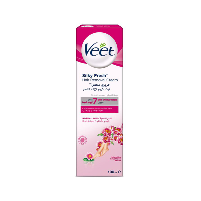Picture of 100 gm Skin care Veet Silky fresh Hair Remover cream Normal skin International France product used for male/ female