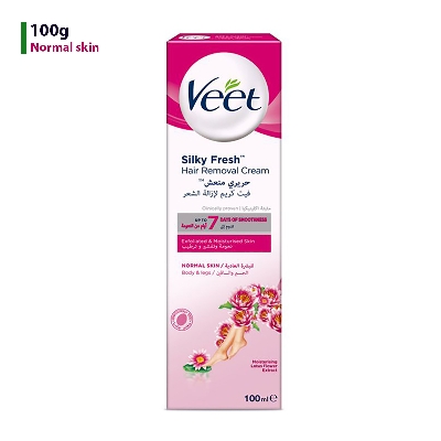 Picture of 100 gm Skin care Veet Silky fresh Hair Remover cream Normal skin International France product used for male/ female