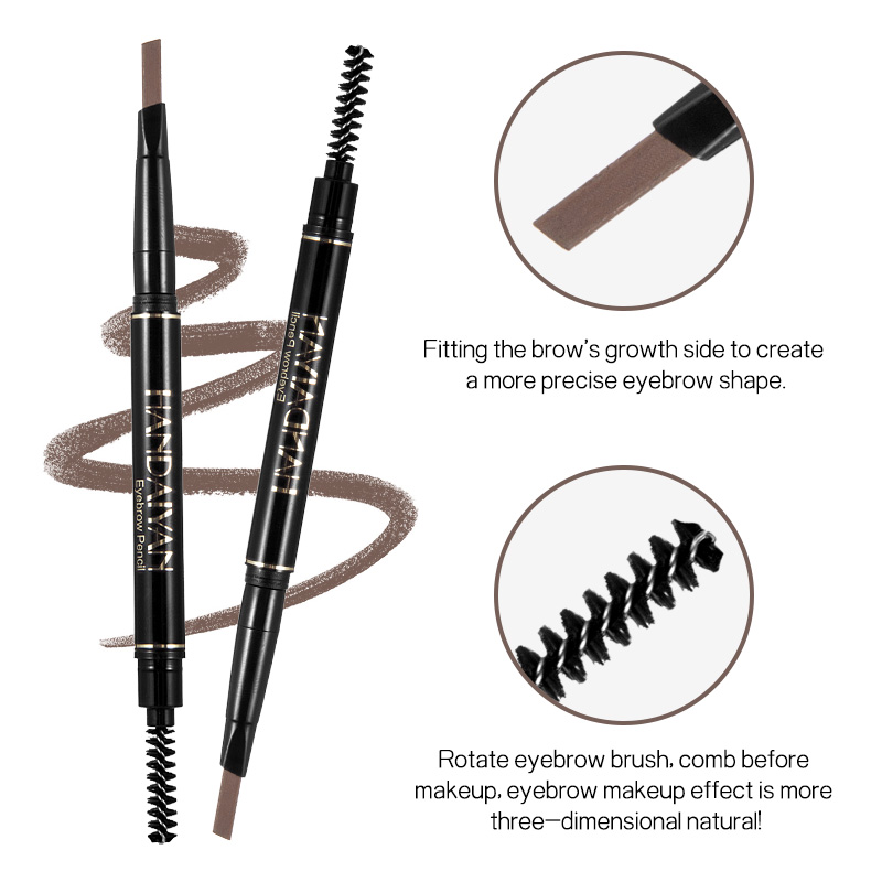 Picture of HANDAIYAN Double Headed Eyebrow Pencil Automatic Rotating  Long Lasting Natural Waterproof Triangle Eyebrow Pen Make Up