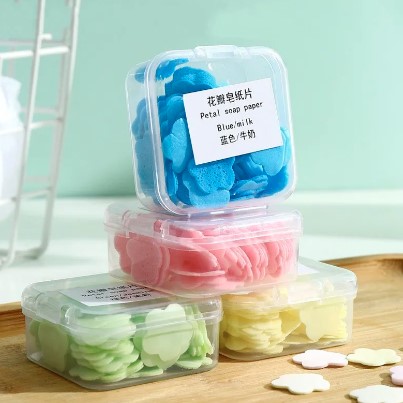 Picture of Portable Travel Boxed Mini Flower Design Paper Soap Square Box